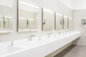Our commercial cleaning services include washroom cleaning.